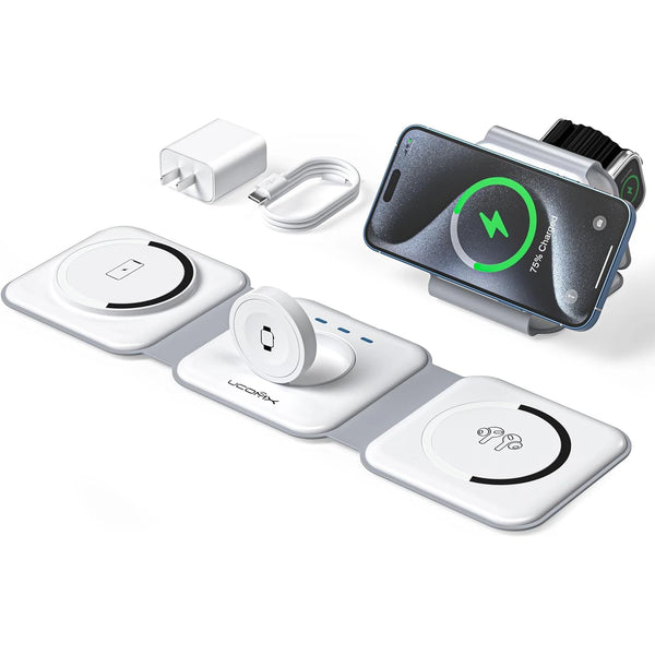 Foldable 3-in-1 Wireless Charging Station Dock