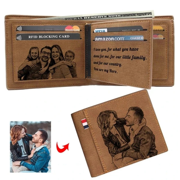 Personalized PU Leather Engraved Wallet
