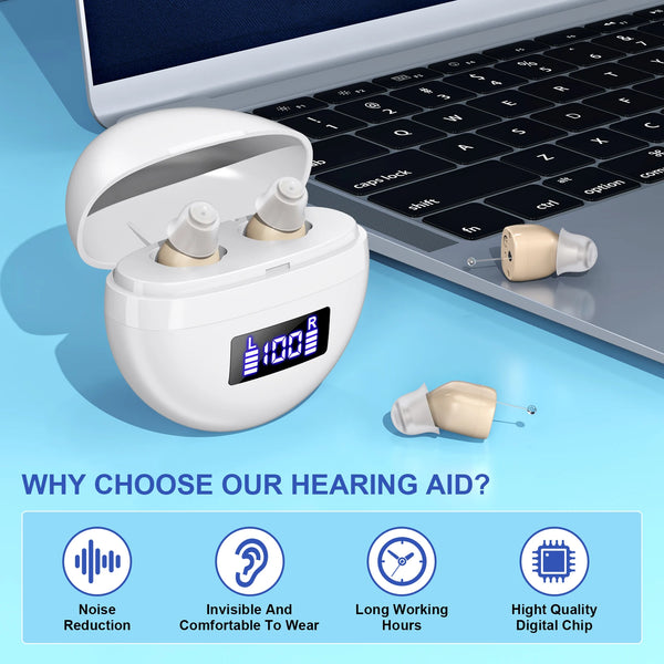 Invisible Rechargeable Hearing Aids with Adjustable Volume