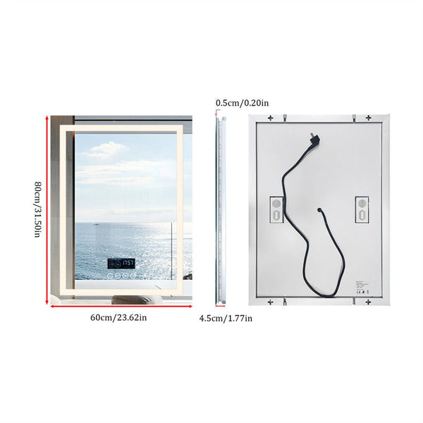 Smart LED Bathroom Mirror with Bluetooth & Anti-Fog