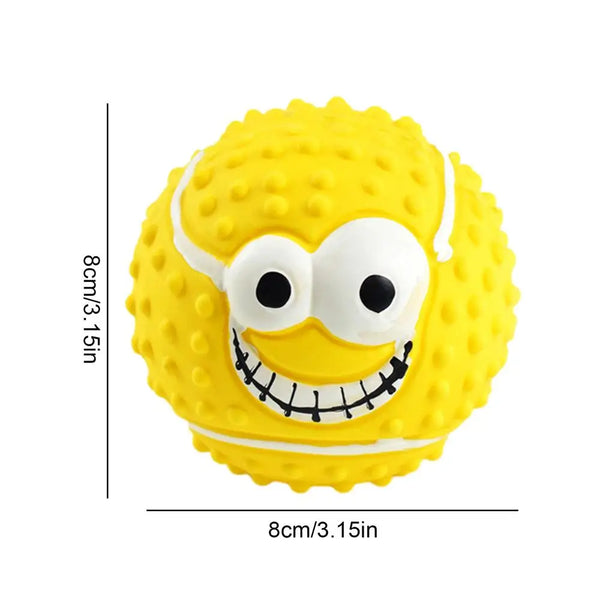 Squeaky Smile Dog Ball – Bite-Resistant Toy
