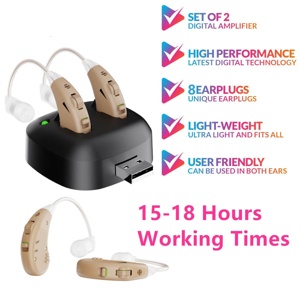 Rechargeable BTE Hearing Amplifier