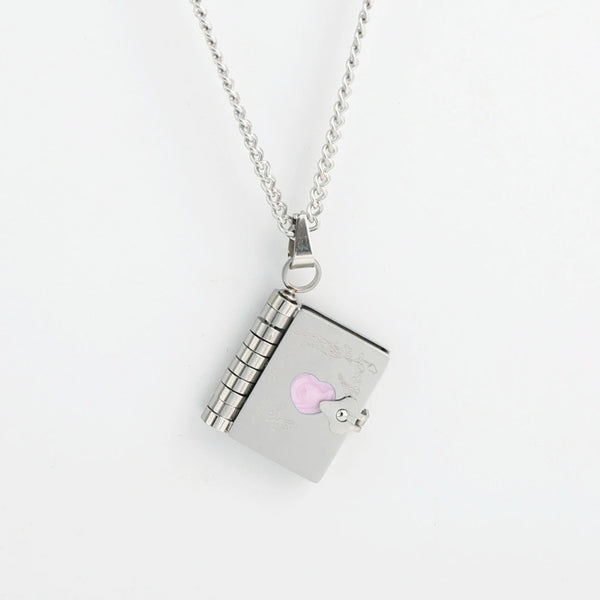 Book Lovers Stainless Steel Openable Pendant