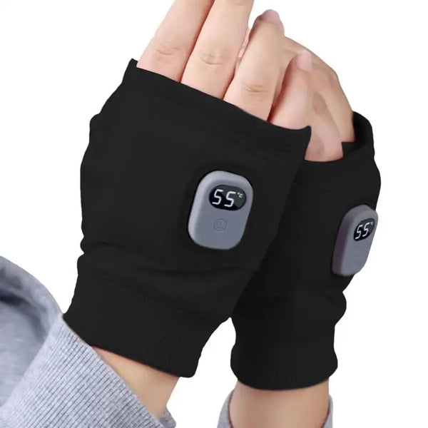 USB Touchscreen Heated Fingerless Gloves
