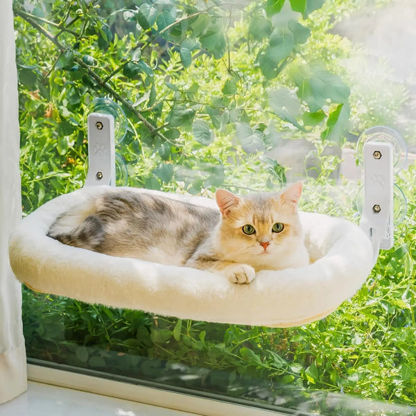 Foldable Cat Window Perch with Plush Cushion