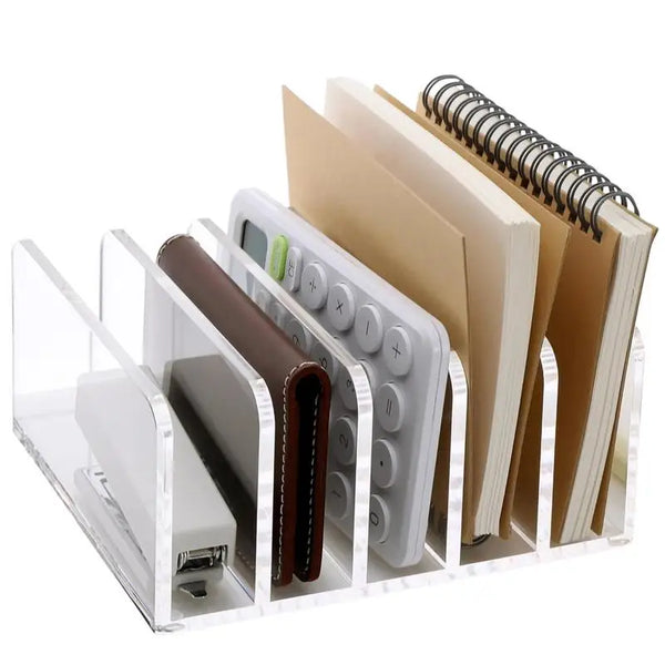 Acrylic Desktop File Organizer with 5 Sections