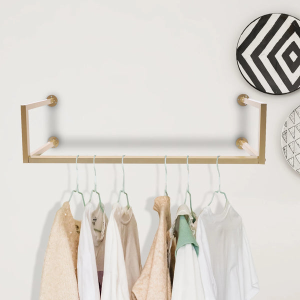 Wall-Mount Metal Clothes Rack Vintage Organizer