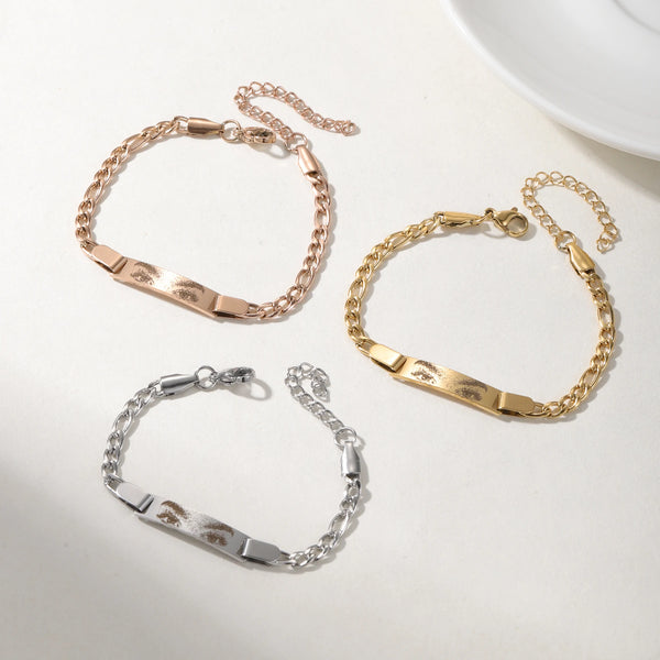 Personalized Eye Photo Bracelet with Engraved Pendant