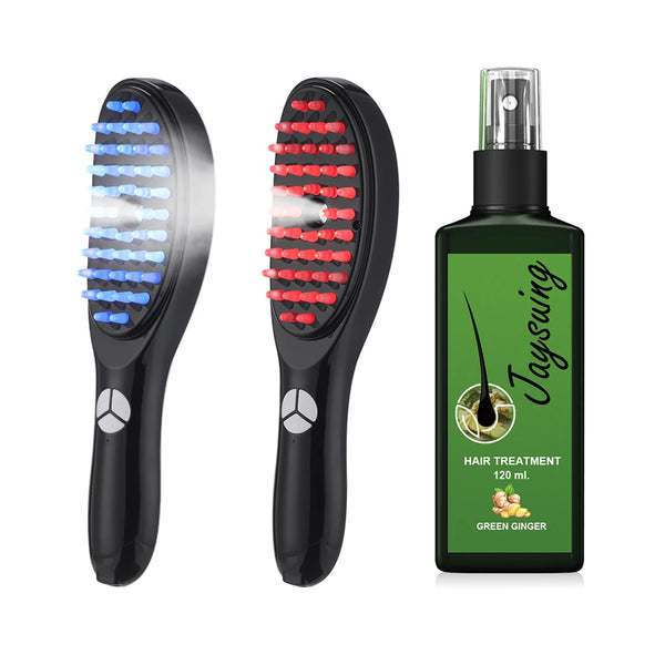 Electric Hair Growth Comb with Light Therapy & Oil Spray