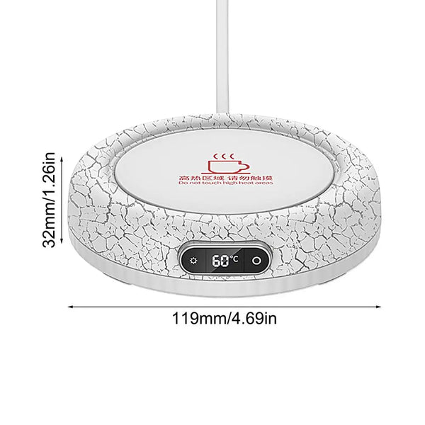 Digital Coffee Cup Warmer with Temp Display & Light